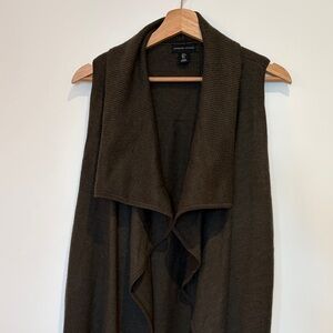 Women's Olive Green Sleeveless Duster Sweater Vest